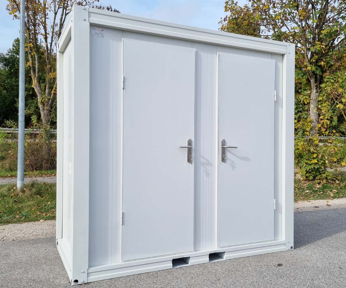 Container sanitario SCD RAL 9002 Bianco grigiastro | A 2335 x L 2400 x P 1200 mm | 2 porte | 2 WC