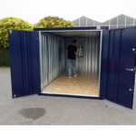 Container smontabile blu acciaio 3 x 2 metri – con doppia porta - immagine 2